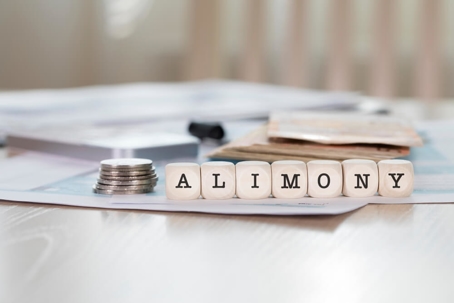 Alimony and coins