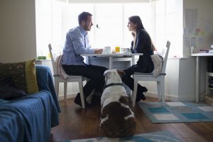 Couple at breakfast table